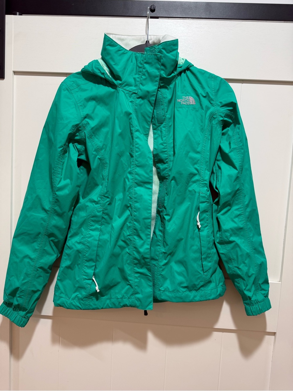 The North Face Women's Teal Green Hooded Shell Jacket